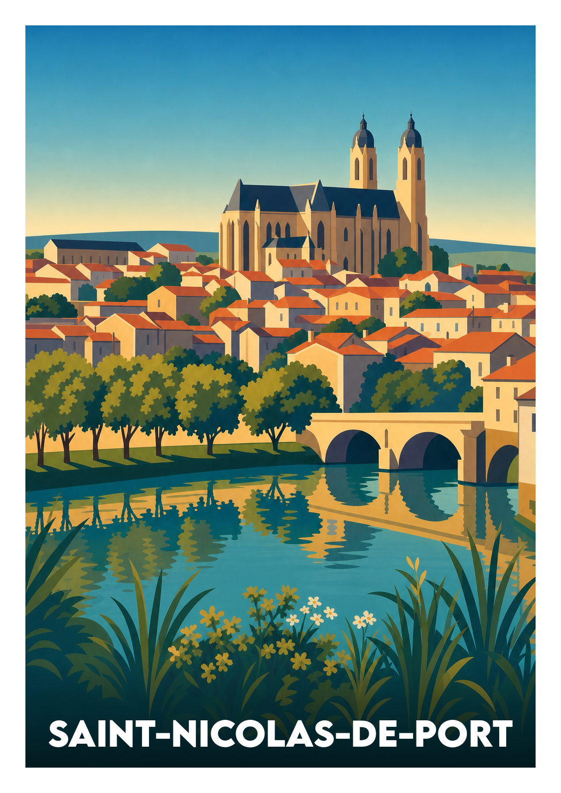 Affiche souvenir de Saint-Nicolas-de-Port – image brute sans cadre