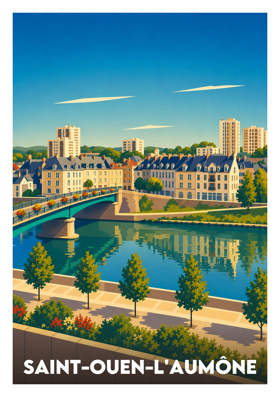 Affiche souvenir de Saint-Ouen-l'Aumône – image brute sans cadre