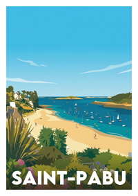 Affiche souvenir de Saint-Pabu – image brute sans cadre