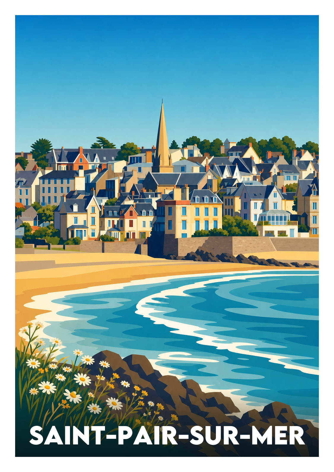 Affiche souvenir de Saint-Pair-sur-Mer – image brute sans cadre