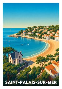 Affiche souvenir de Saint-Palais-sur-Mer – image brute sans cadre