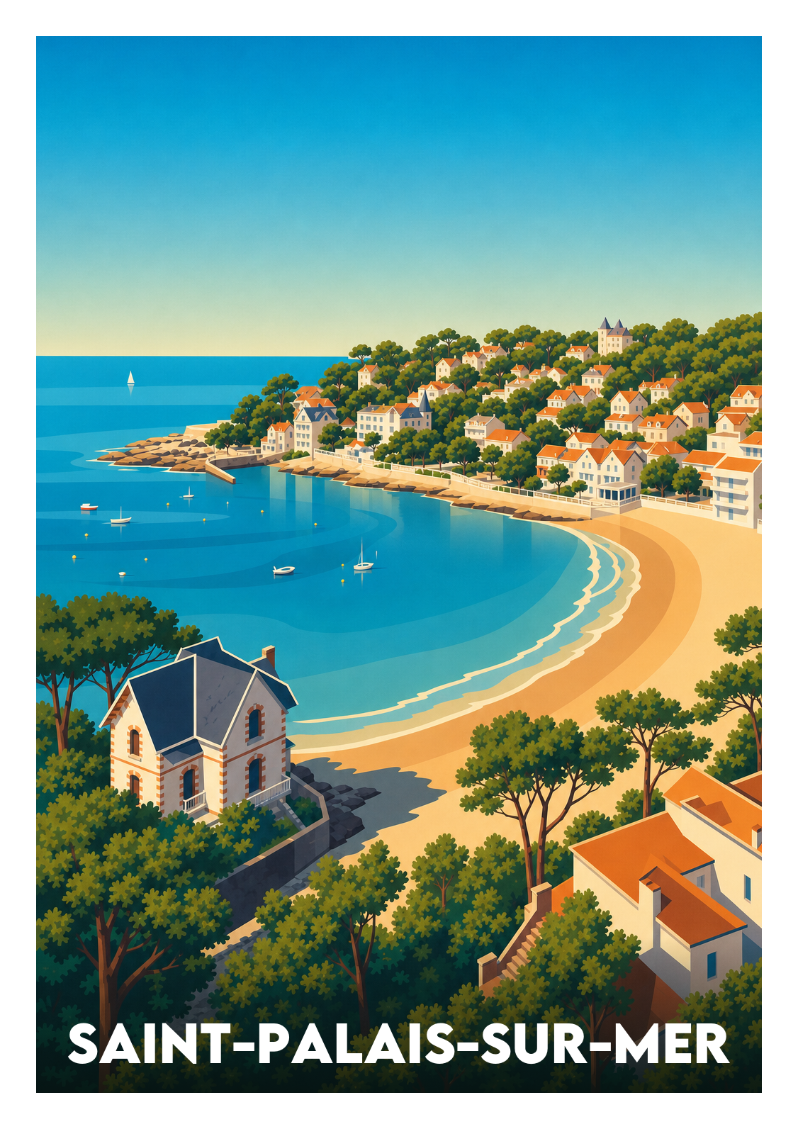 Affiche souvenir de Saint-Palais-sur-Mer – image brute sans cadre