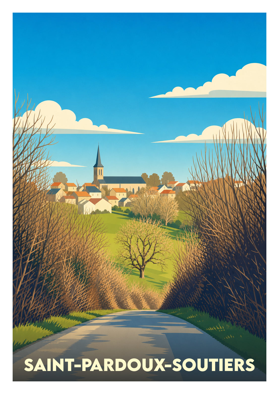 Affiche souvenir de Saint-Pardoux-Soutiers – image brute sans cadre