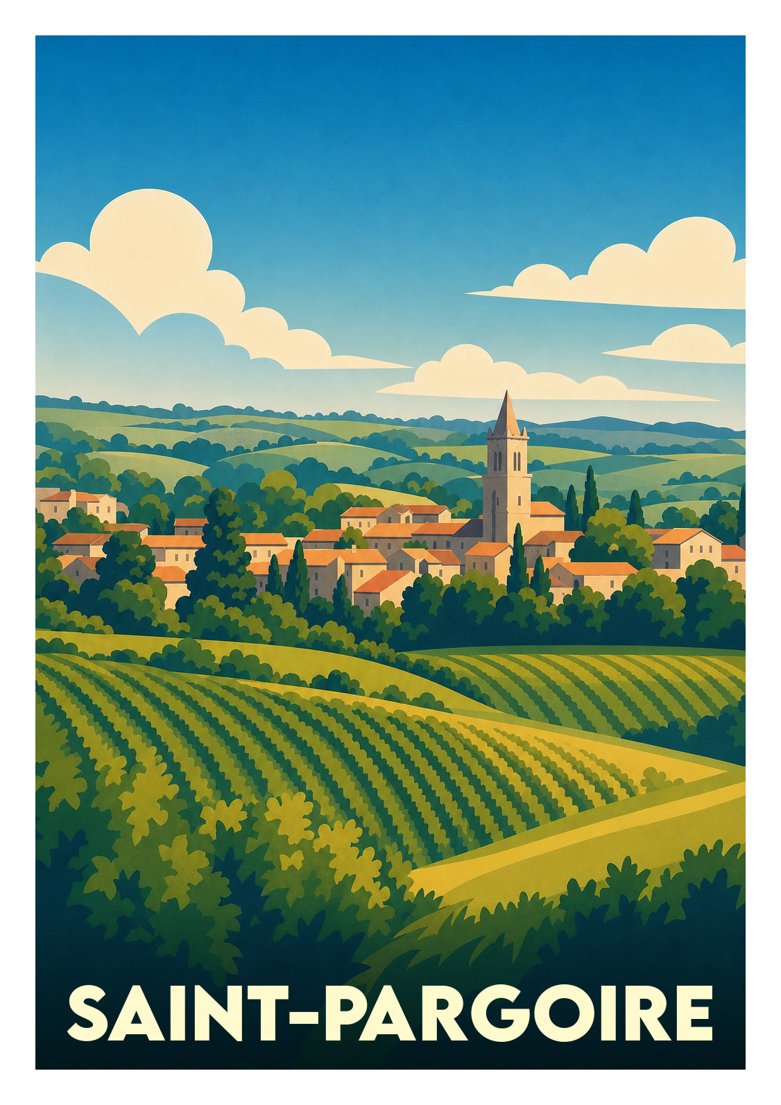 Affiche souvenir de Saint-Pargoire – image brute sans cadre