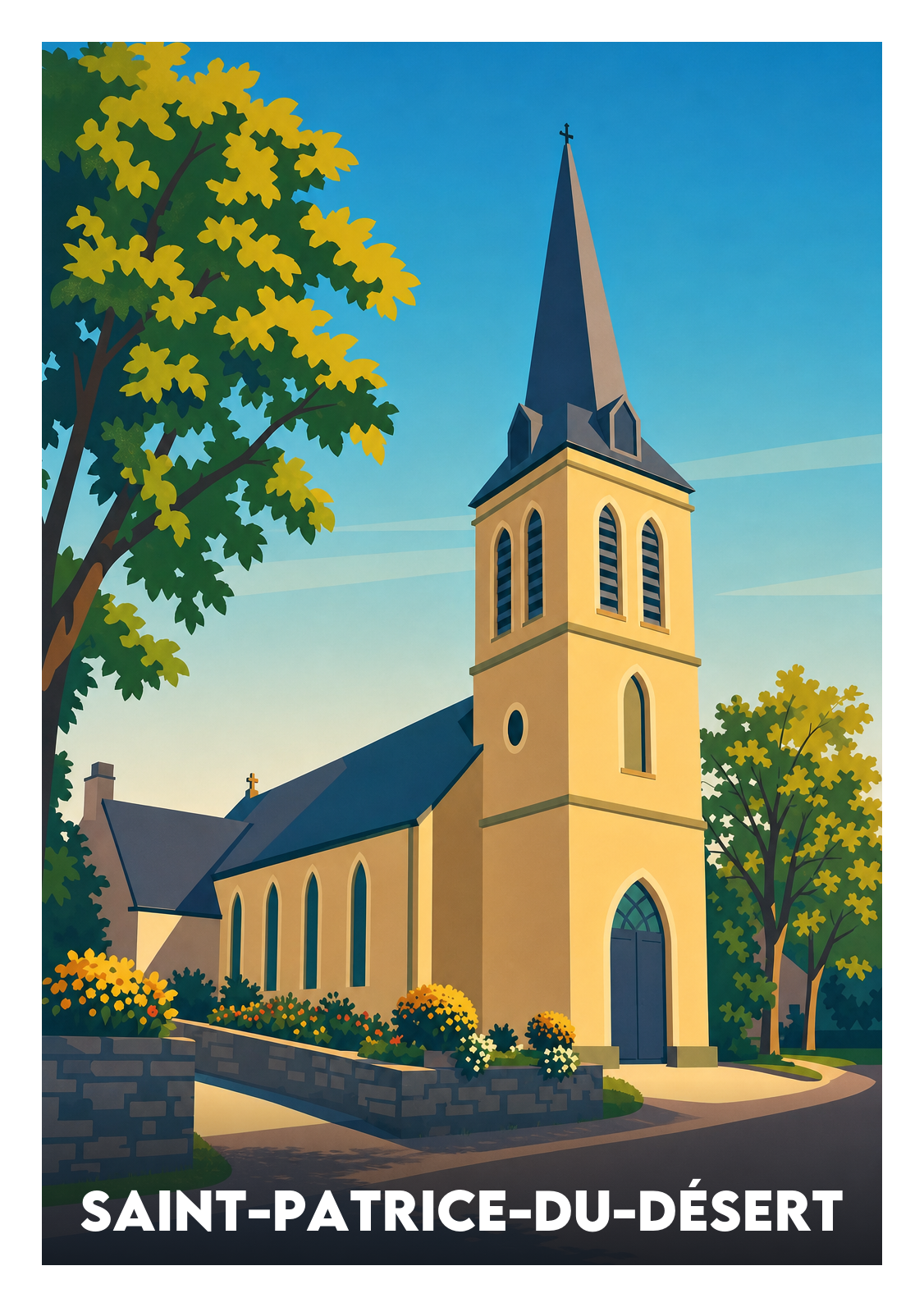 Affiche souvenir de Saint-Patrice-du-Désert – image brute sans cadre