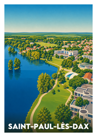 Affiche souvenir de Saint-Paul-lès-Dax – image brute sans cadre