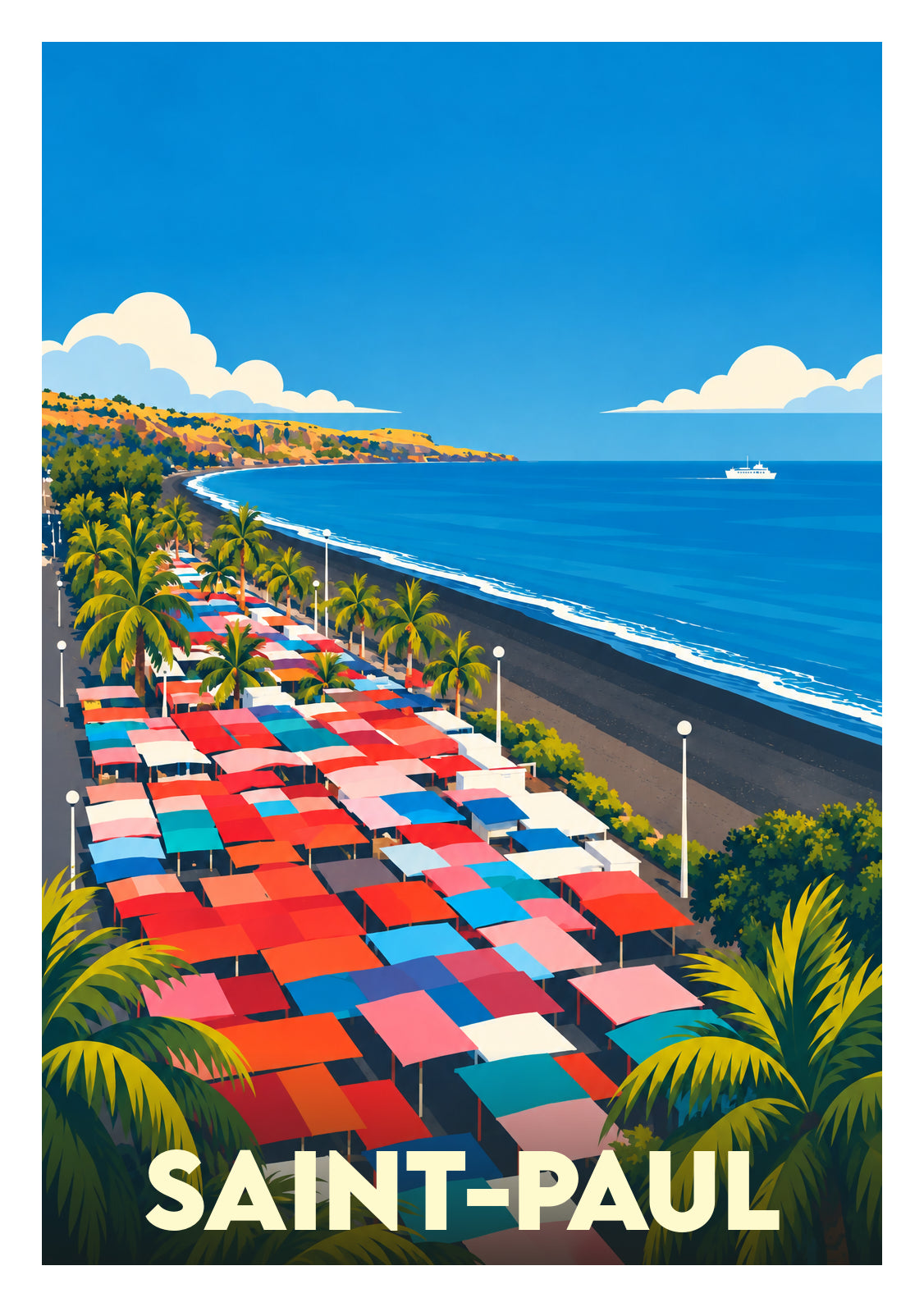 Affiche souvenir de Saint-Paul – image brute sans cadre