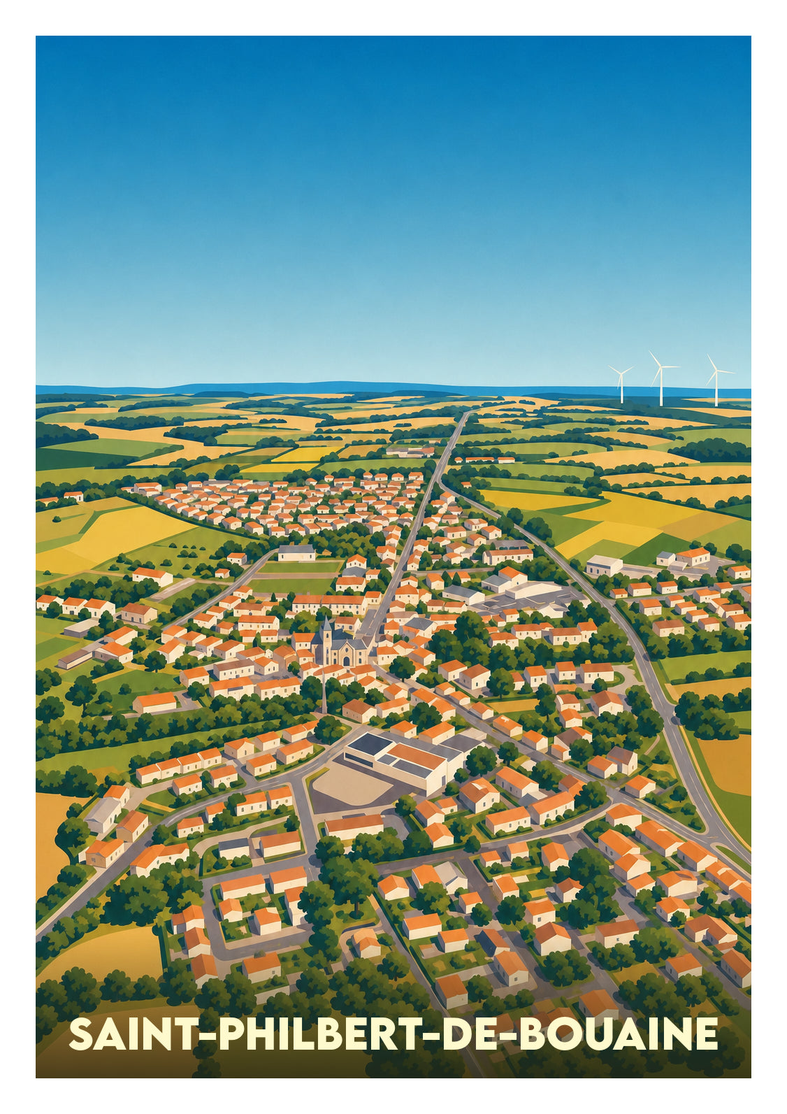 Affiche souvenir de Saint-Philbert-de-Bouaine – image brute sans cadre