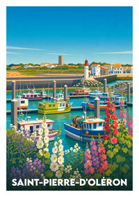 Affiche souvenir de Saint-Pierre-d'Oléron – image brute sans cadre