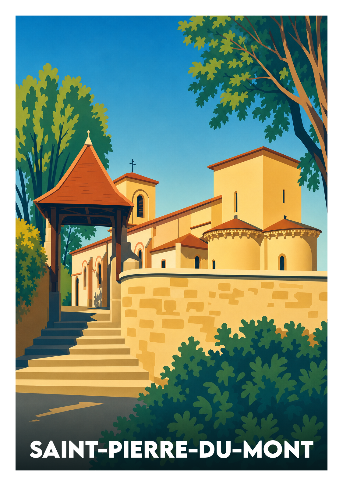 Affiche souvenir de Saint-Pierre-du-Mont – image brute sans cadre