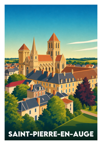 Affiche souvenir de Saint-Pierre-en-Auge – image brute sans cadre