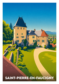 Affiche souvenir de Saint-Pierre-en-Faucigny – image brute sans cadre