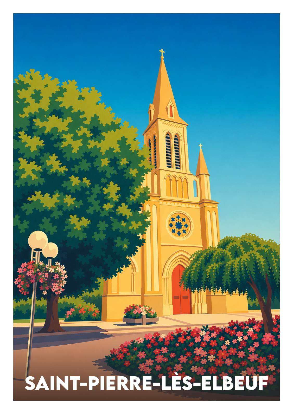 Affiche souvenir de Saint-Pierre-lès-Elbeuf – image brute sans cadre