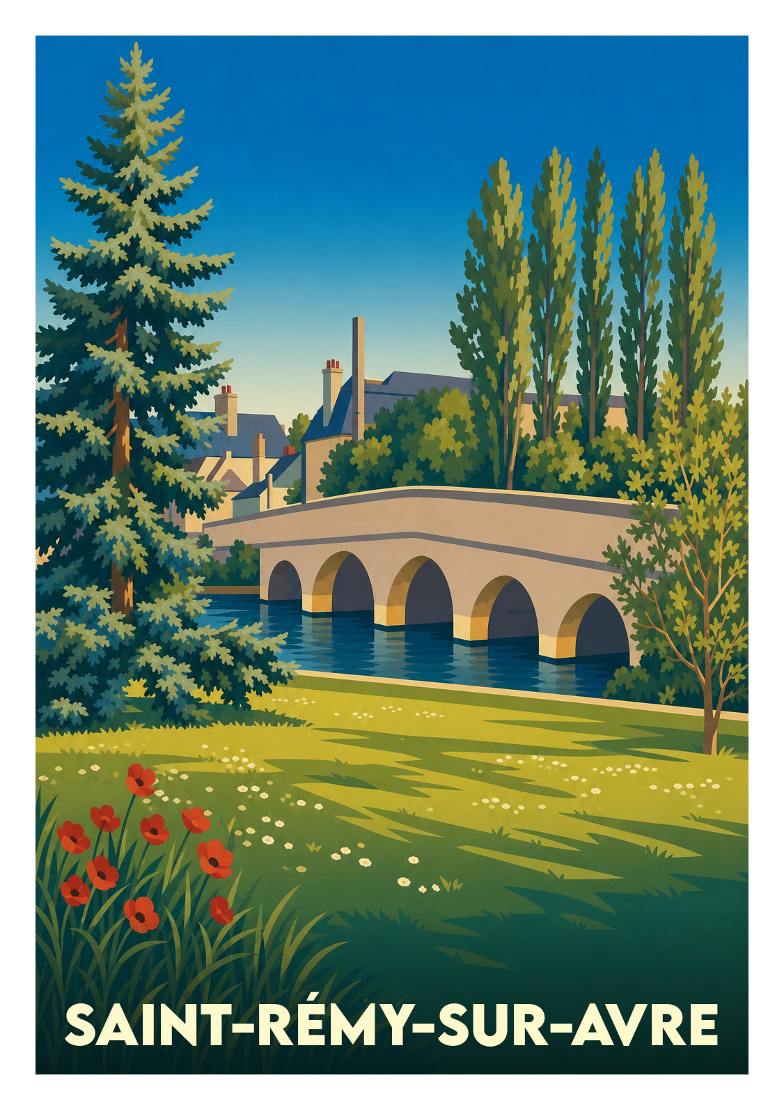 Affiche souvenir de Saint-Rémy-sur-Avre – image brute sans cadre