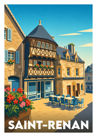 Affiche souvenir de Saint-Renan – image brute sans cadre