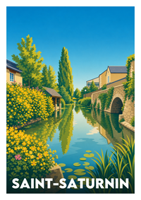 Affiche souvenir de Saint-Saturnin – image brute sans cadre