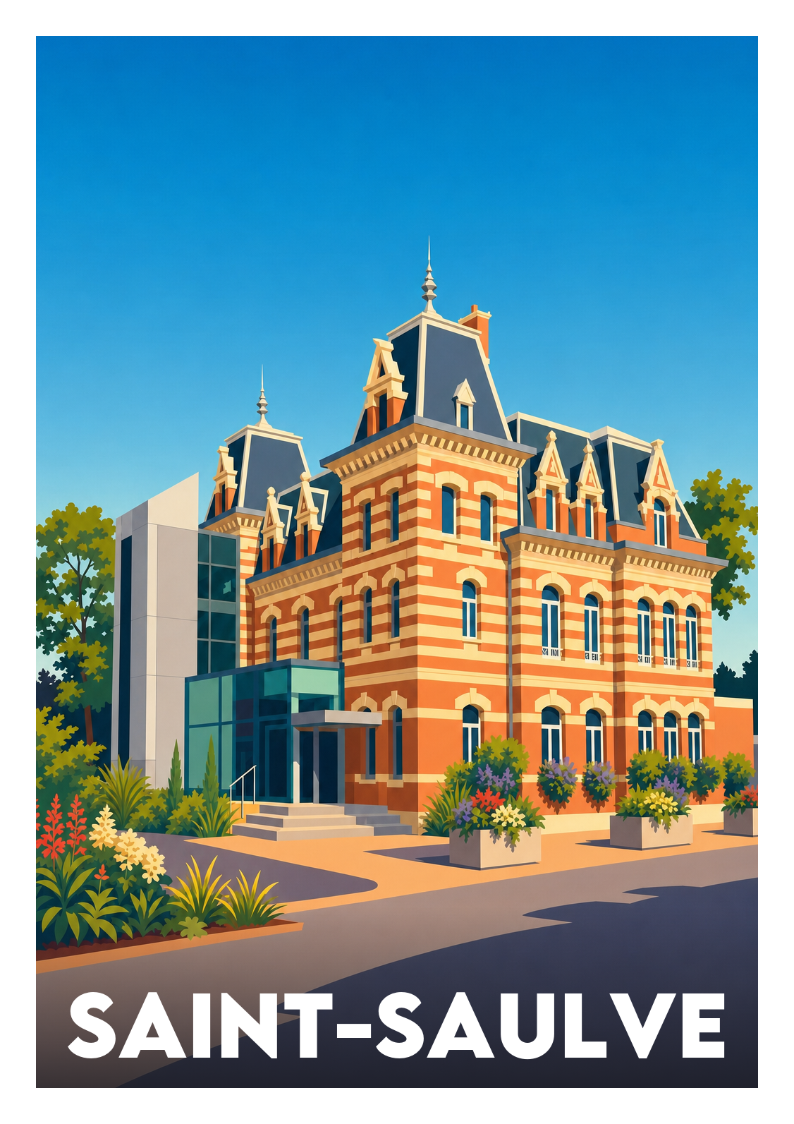 Affiche souvenir de Saint-Saulve – image brute sans cadre