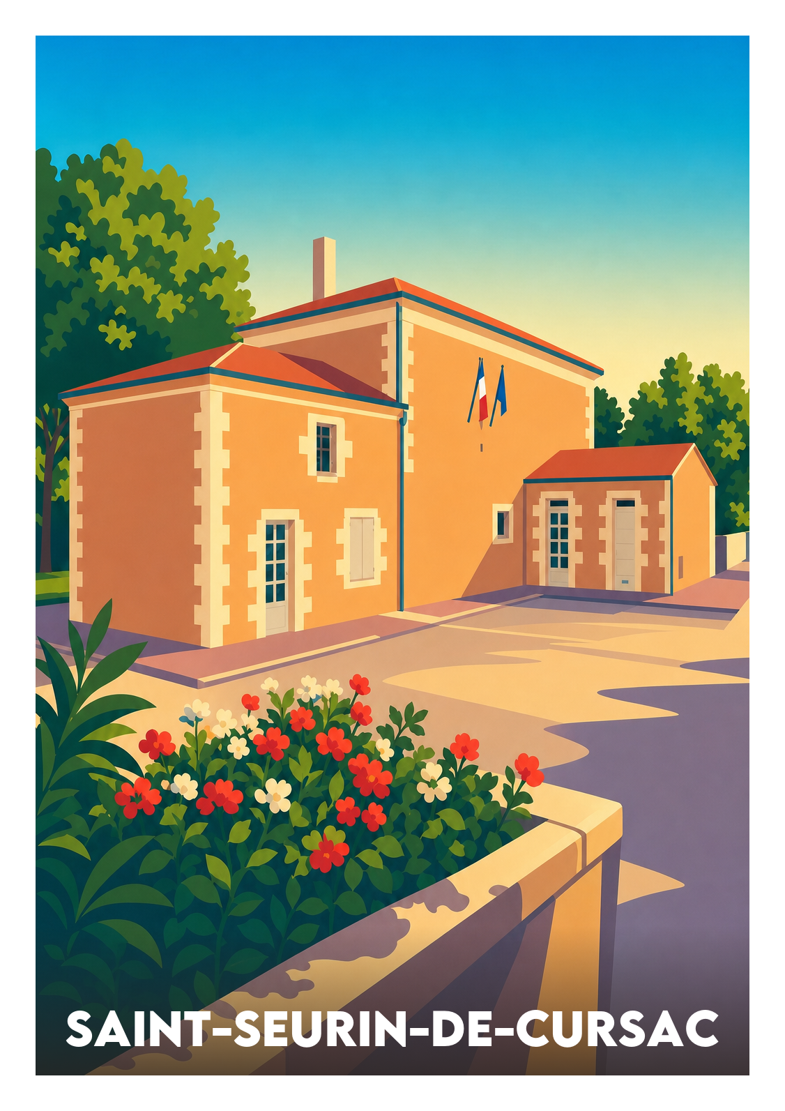 Affiche souvenir de Saint-Seurin-de-Cursac – image brute sans cadre