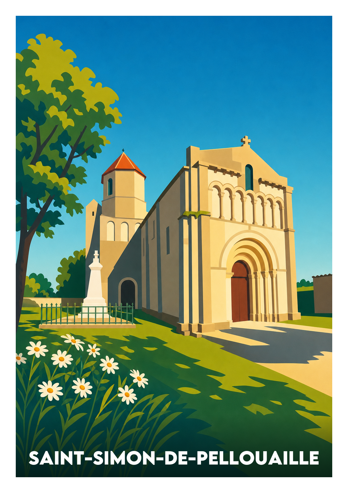 Affiche souvenir de Saint-Simon-de-Pellouaille – image brute sans cadre
