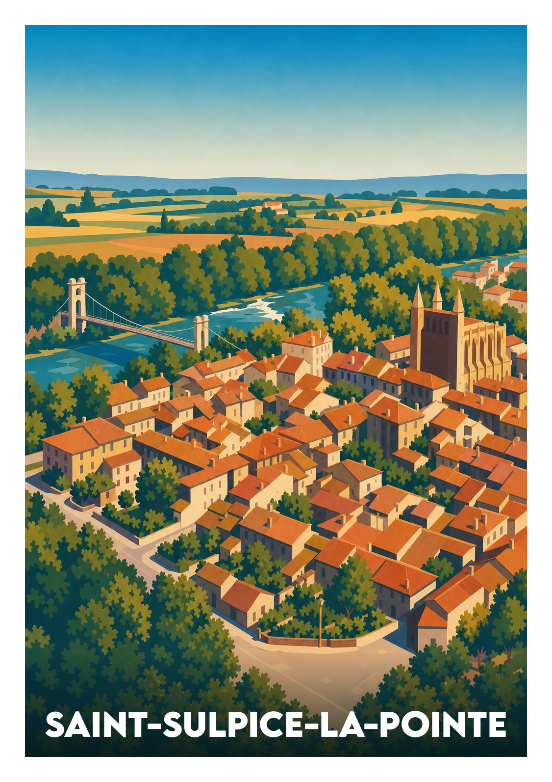 Affiche souvenir de Saint-Sulpice-la-Pointe – image brute sans cadre