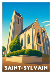 Affiche souvenir de Saint-Sylvain – image brute sans cadre