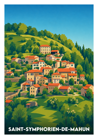 Affiche souvenir de Saint-Symphorien-de-Mahun – image brute sans cadre