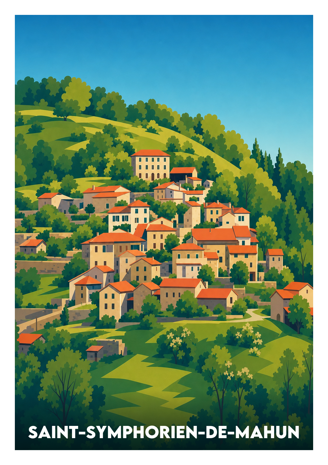 Affiche souvenir de Saint-Symphorien-de-Mahun – image brute sans cadre