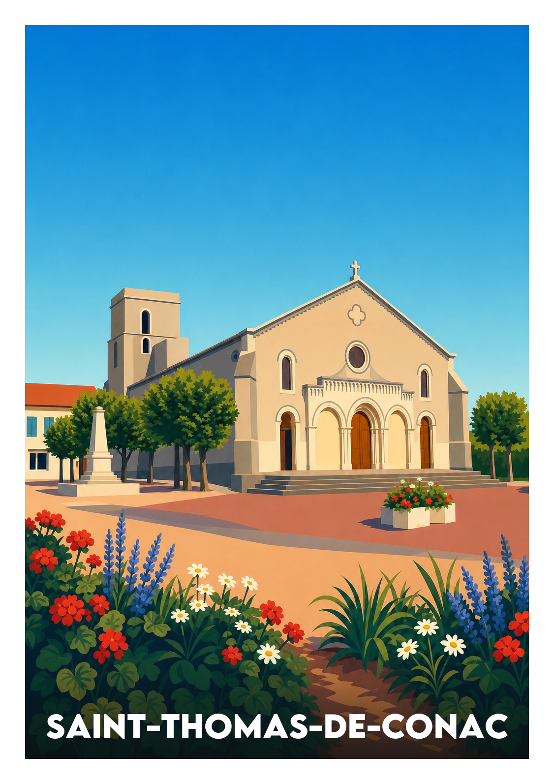 Affiche souvenir de Saint-Thomas-de-Conac – image brute sans cadre