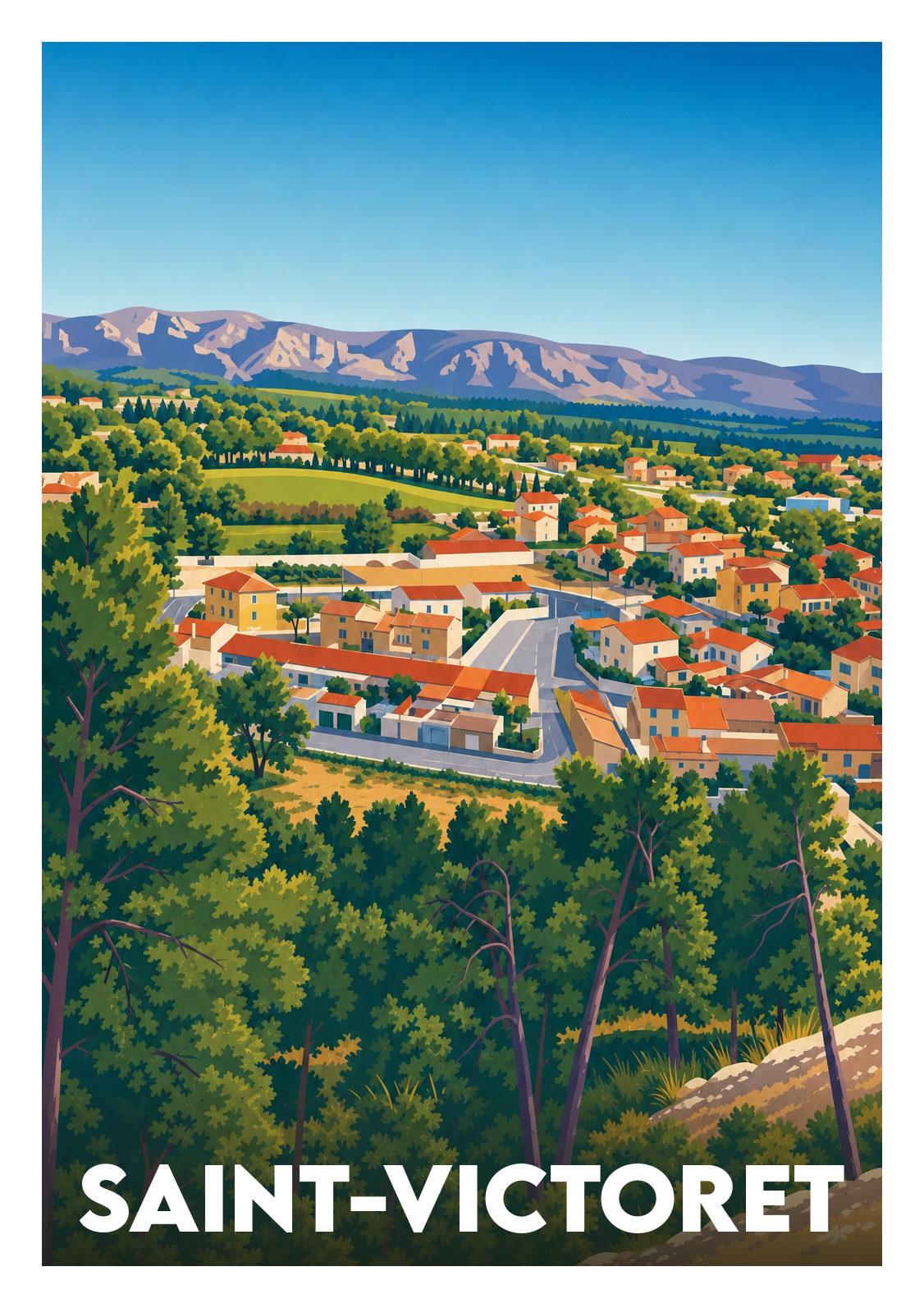 Affiche souvenir de Saint-Victoret – image brute sans cadre