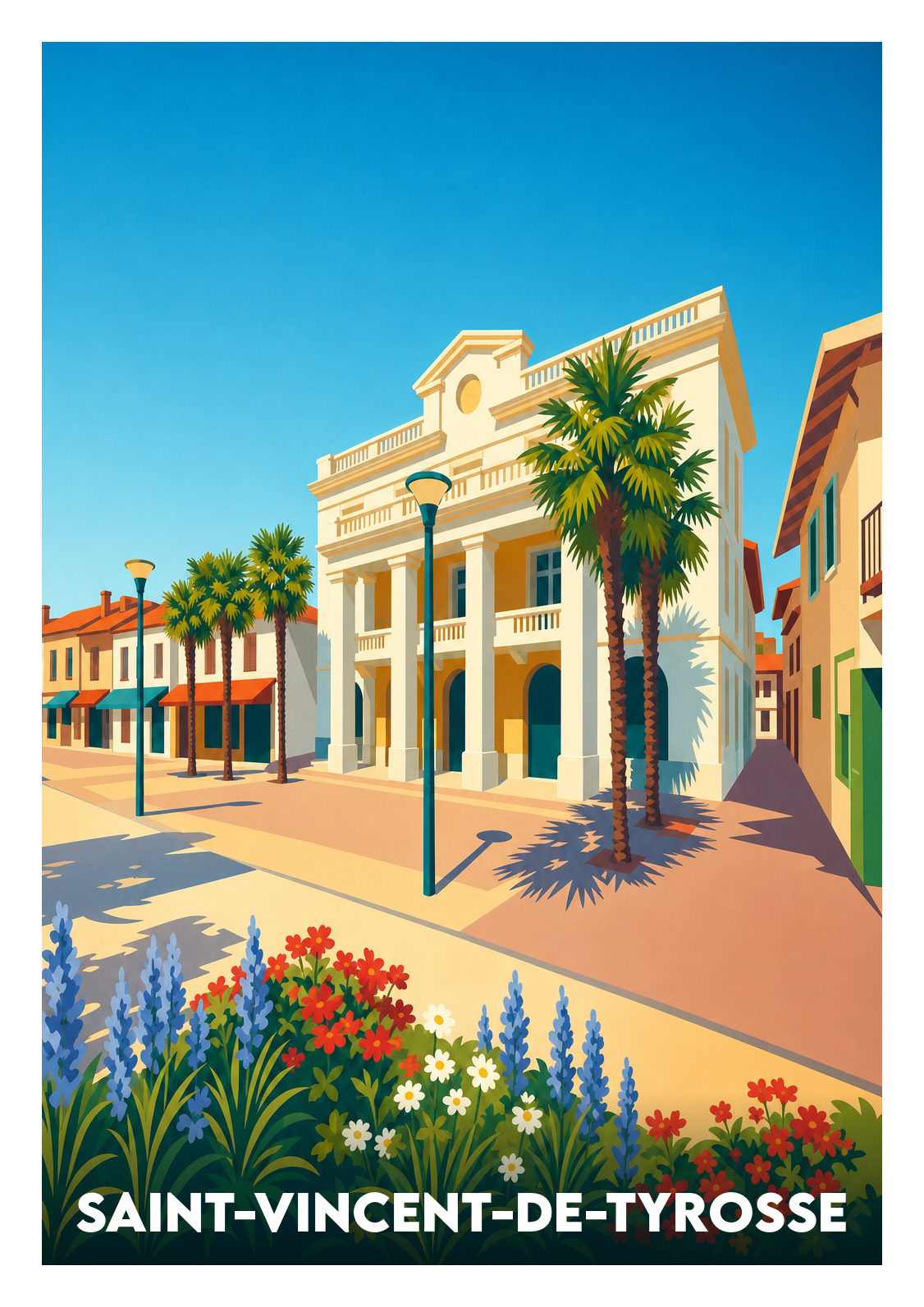 Affiche souvenir de Saint-Vincent-de-Tyrosse – image brute sans cadre