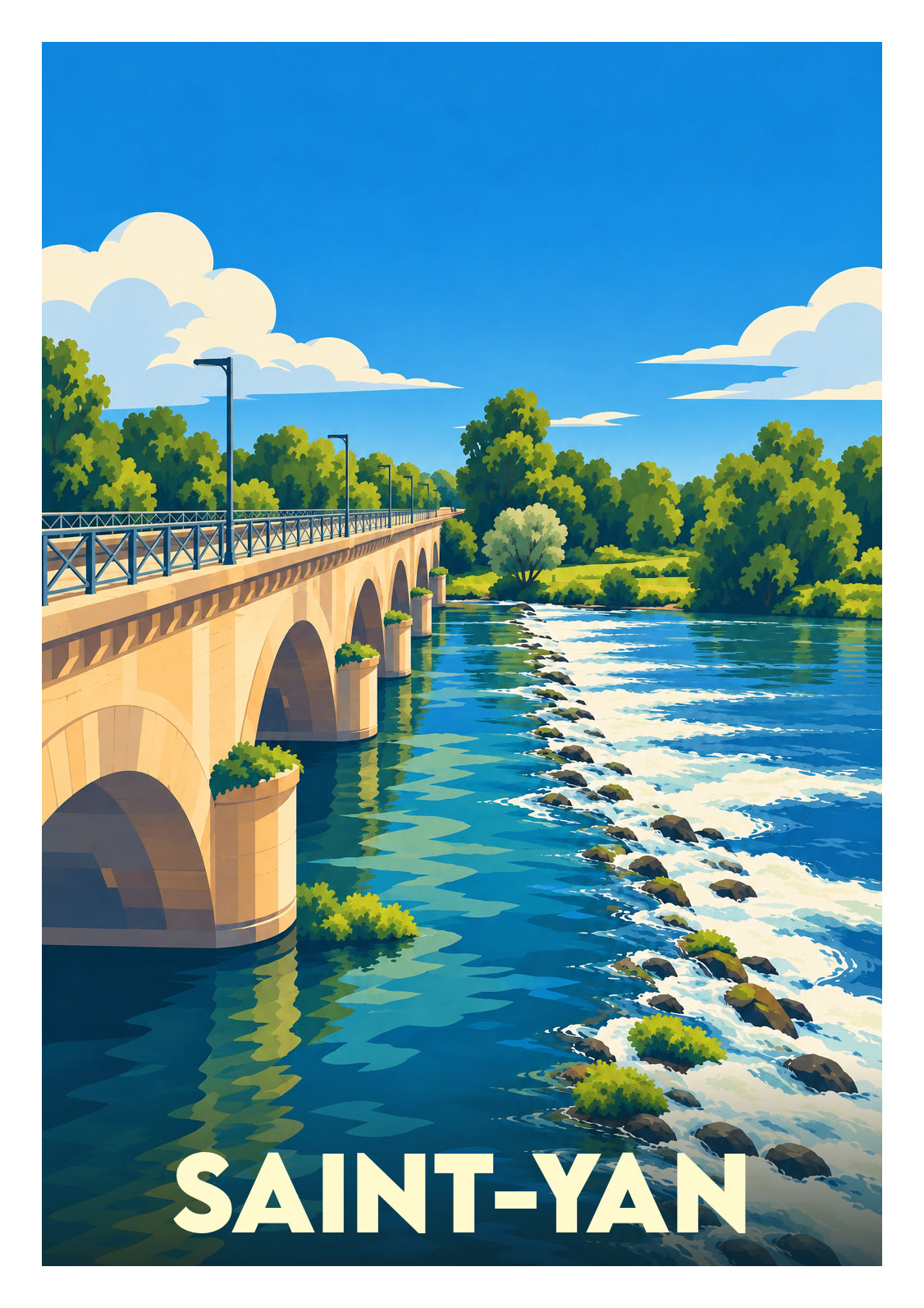 Affiche souvenir de Saint-Yan – image brute sans cadre