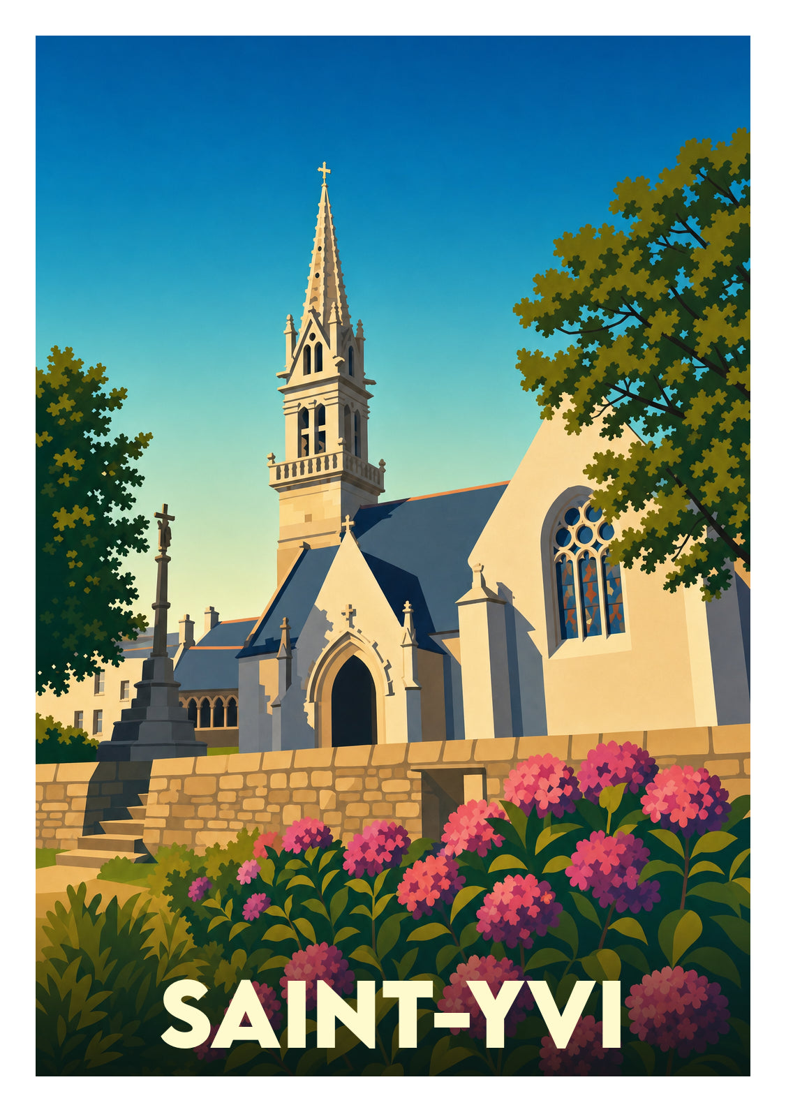 Affiche souvenir de Saint-Yvi – image brute sans cadre