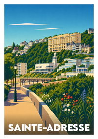 Affiche souvenir de Sainte-Adresse – image brute sans cadre