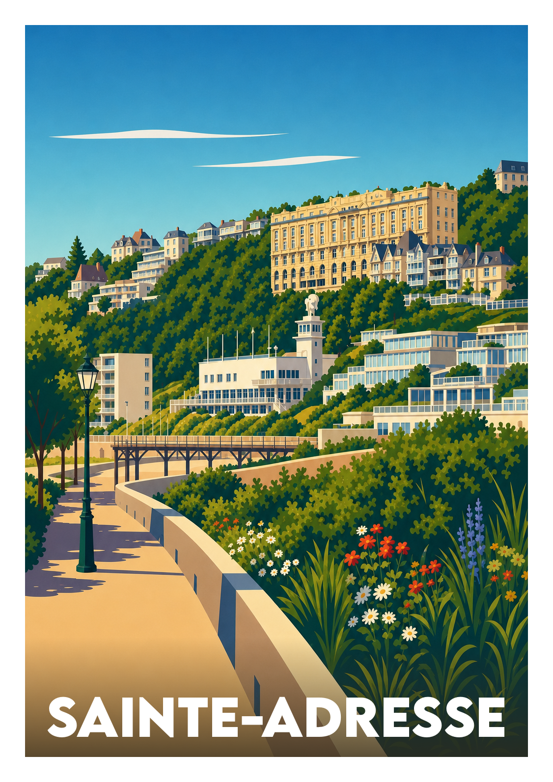 Affiche souvenir de Sainte-Adresse – image brute sans cadre