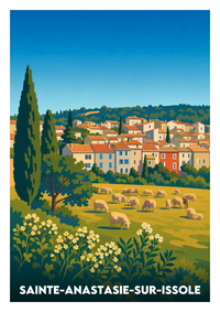 Affiche souvenir de Sainte-Anastasie-sur-Issole – image brute sans cadre