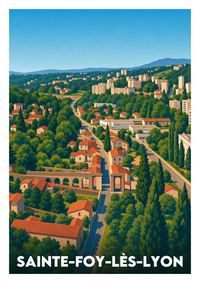 Affiche souvenir de Sainte-Foy-lès-Lyon – image brute sans cadre