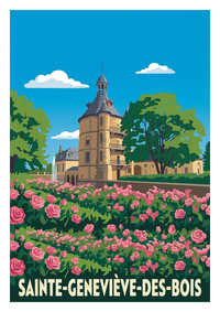 Affiche souvenir de Sainte-Geneviève-des-Bois – image brute sans cadre