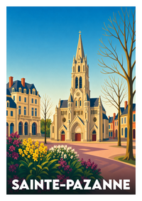 Affiche souvenir de Sainte-Pazanne – image brute sans cadre