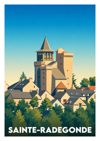 Affiche souvenir de Sainte-Radegonde – image brute sans cadre