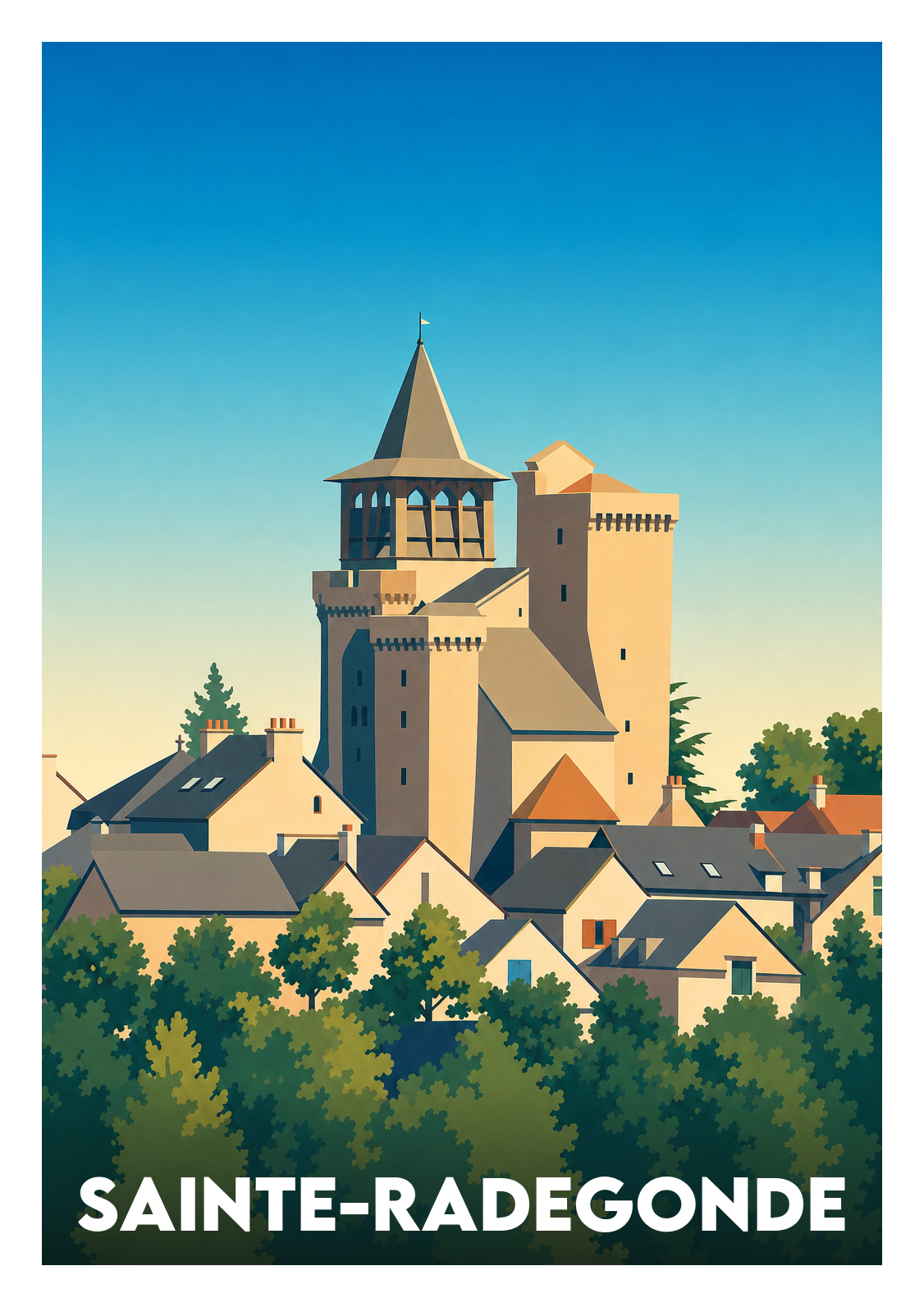 Affiche souvenir de Sainte-Radegonde – image brute sans cadre