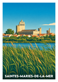Affiche souvenir de Saintes-Maries-de-la-Mer – image brute sans cadre