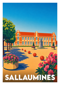 Affiche souvenir de Sallaumines – image brute sans cadre