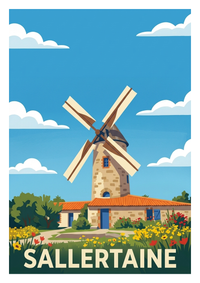 Affiche souvenir de Sallertaine – image brute sans cadre