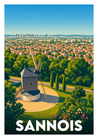 Affiche souvenir de Sannois – image brute sans cadre