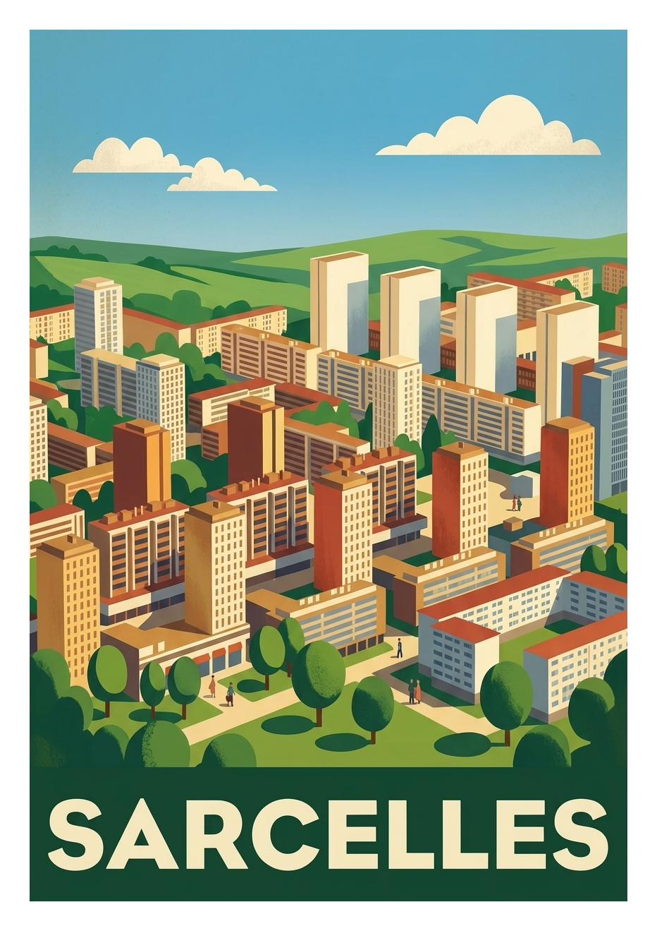 Affiche souvenir de Sarcelles – image brute sans cadre