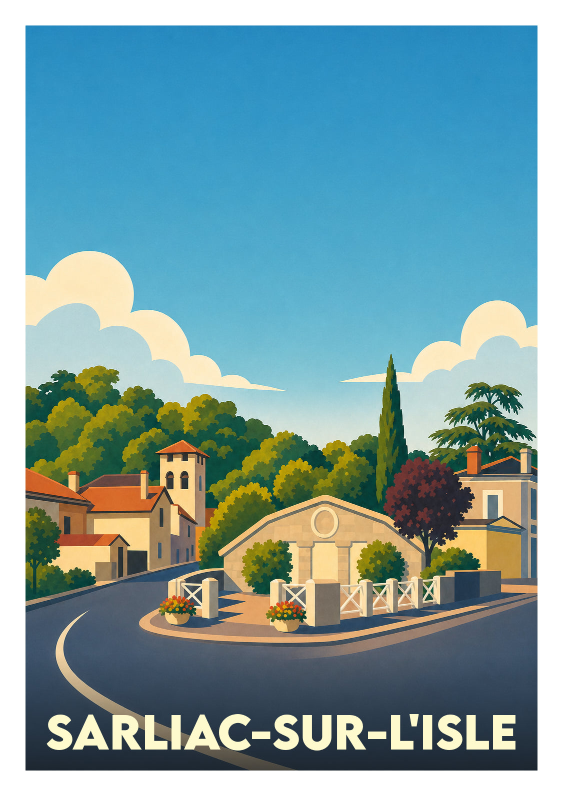 Affiche souvenir de Sarliac-sur-l'Isle – image brute sans cadre