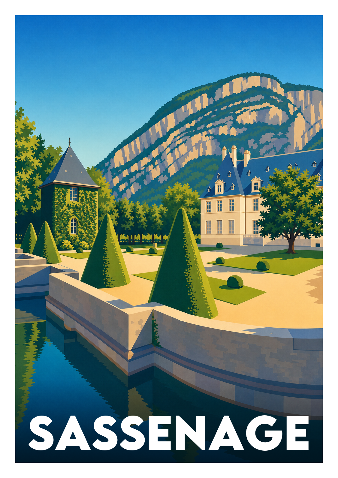 Affiche souvenir de Sassenage – image brute sans cadre