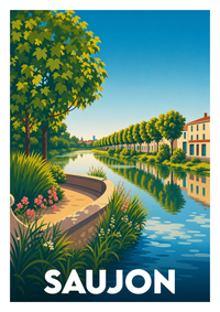 Affiche souvenir de Saujon – image brute sans cadre