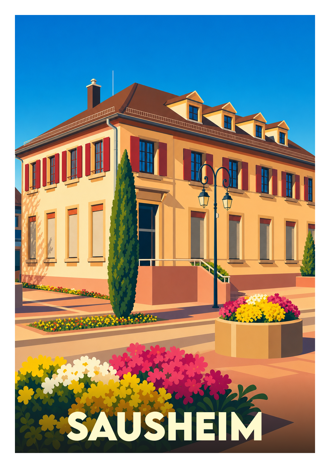 Affiche souvenir de Sausheim – image brute sans cadre