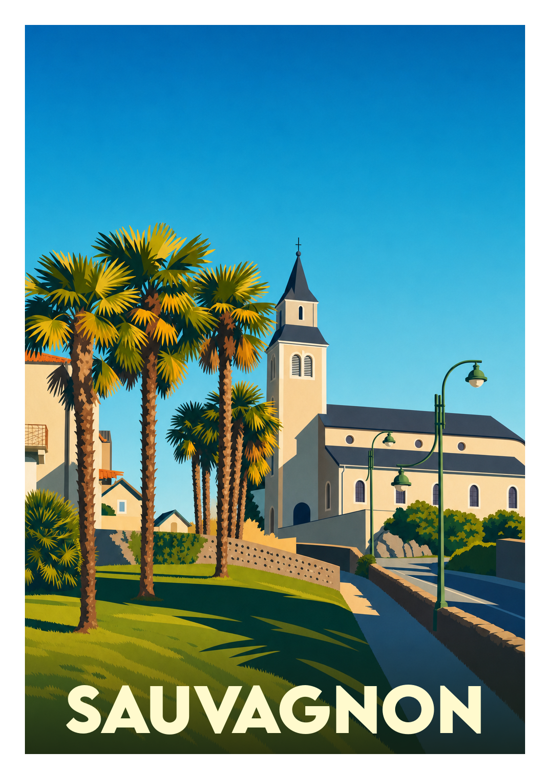 Affiche souvenir de Sauvagnon – image brute sans cadre